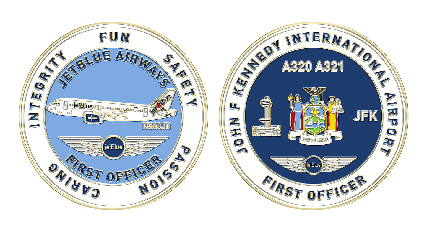 JetBlue JFK A320 First Officer Challenge Coin