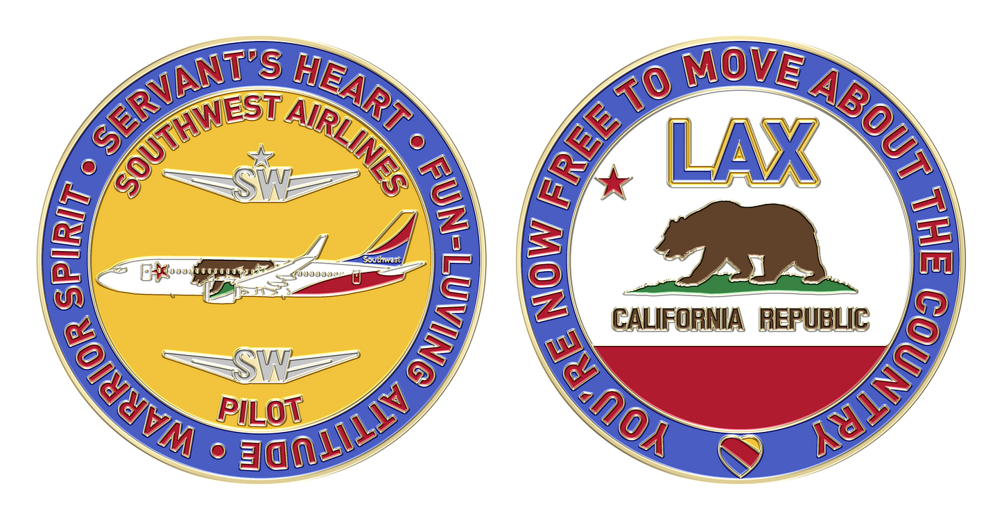 SouthWest LAX Pilot Challenge Coin