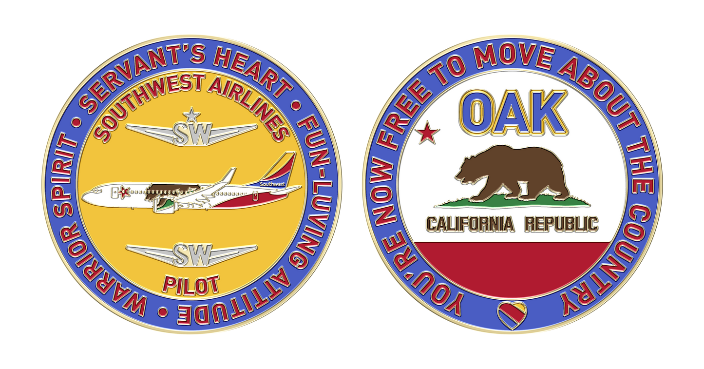 SouthWest OAK Pilot Challenge Coin