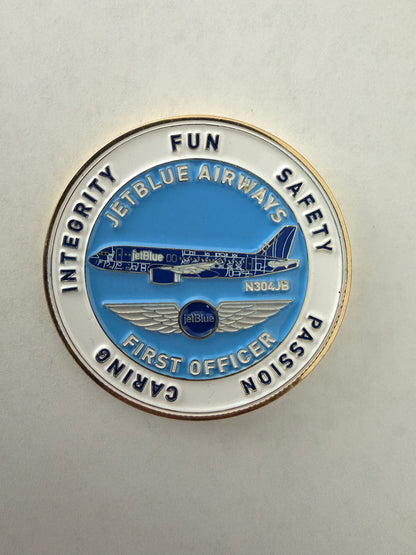 JetBlue BOS A220 First Officer Challenge Coin
