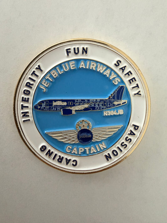 JetBlue BOS A220 Captain Challenge Coin