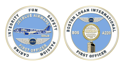 JetBlue BOS A220 First Officer Challenge Coin