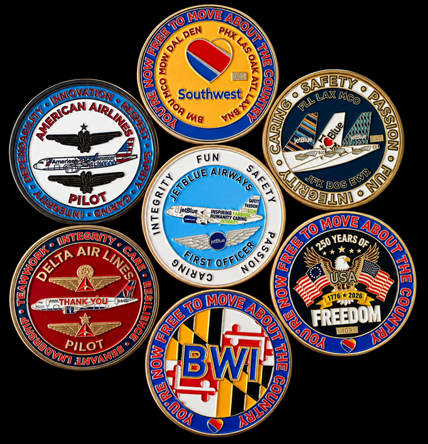 Airline Challenge Coins