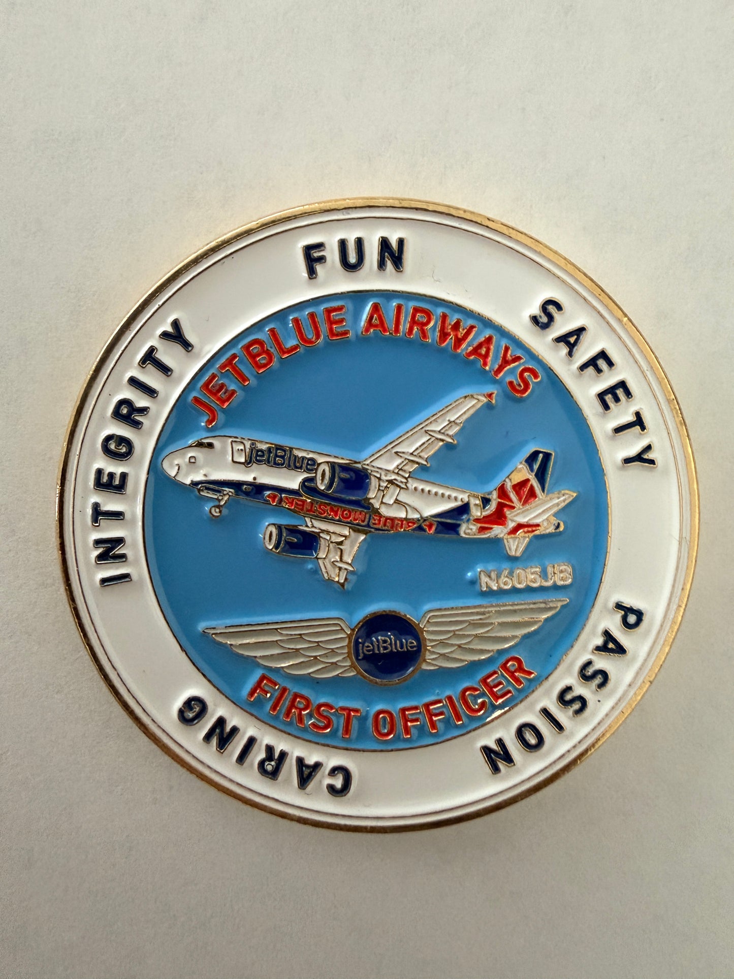 JetBlue BOS A320 First Officer Challenge Coin