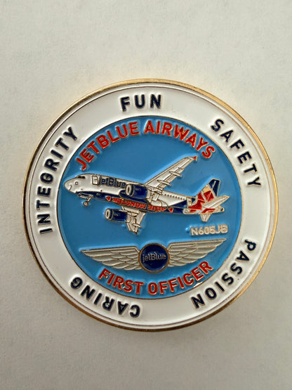JetBlue BOS A320 First Officer Challenge Coin