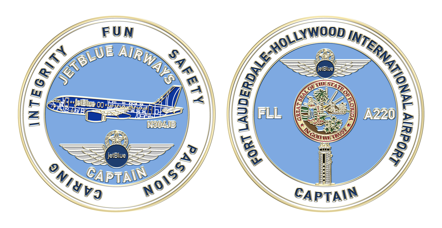 JetBlue FLL A220 Captain Challenge Coin