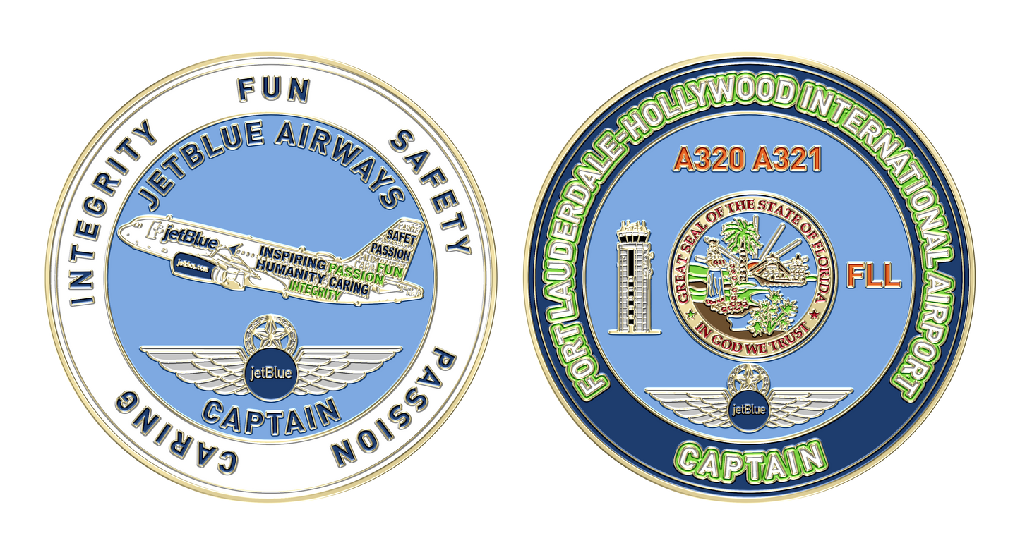 JetBlue FLL A320 Captain Challenge Coin