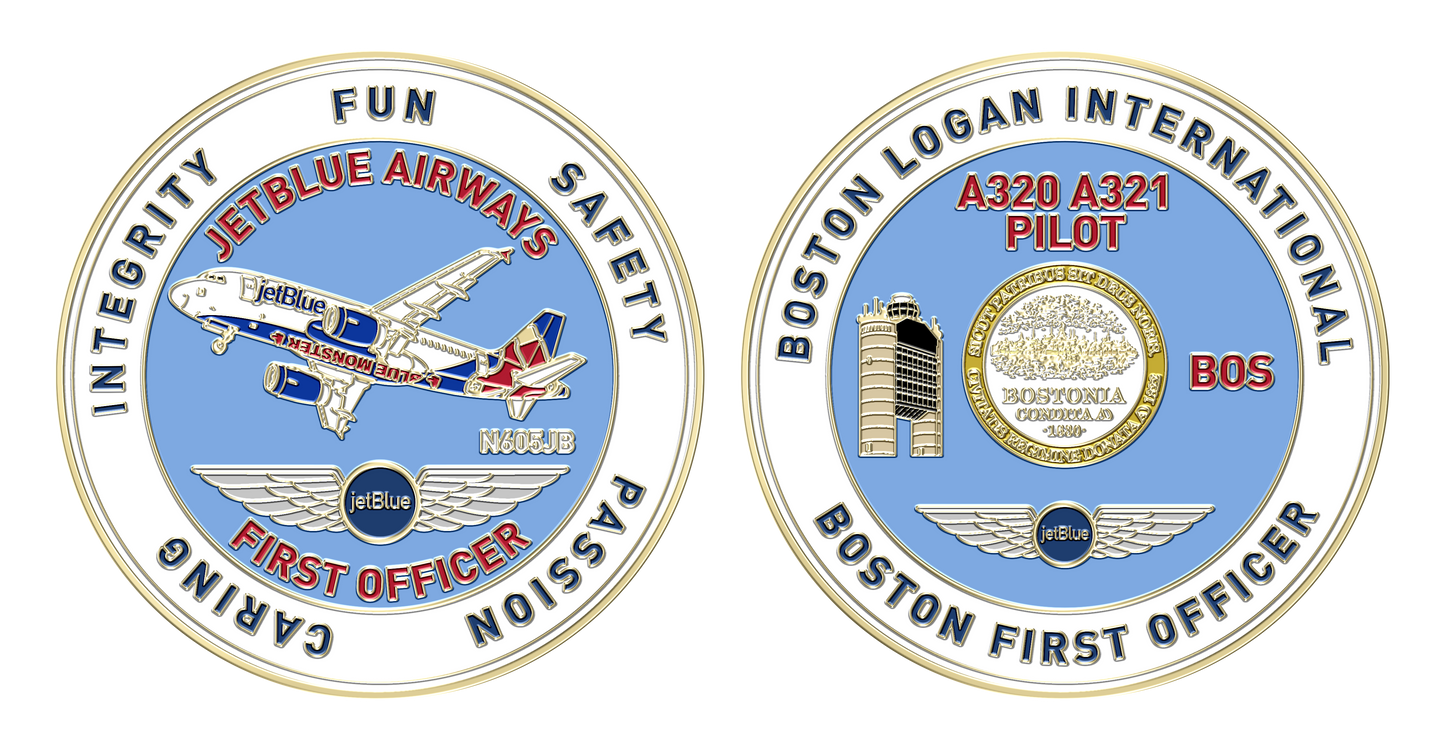 JetBlue BOS A320 First Officer Challenge Coin