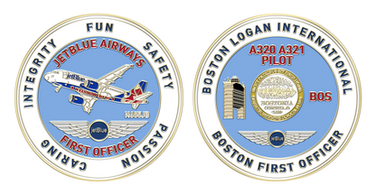 JetBlue BOS A320 First Officer Challenge Coin