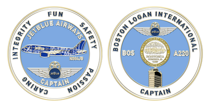 JetBlue BOS A220 Captain Challenge Coin