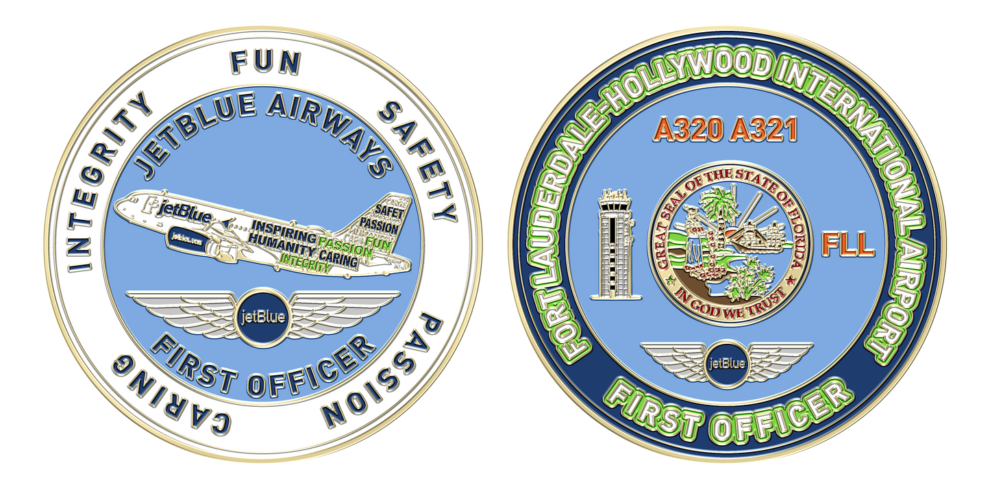 JetBlue FLL A320 First Officer Challenge Coin