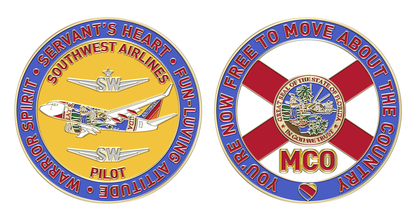 SouthWest MCO Pilot Challenge Coin
